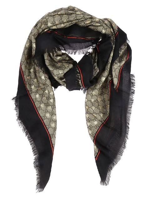 gucci scarf with gold bees|Gucci bees scarf.